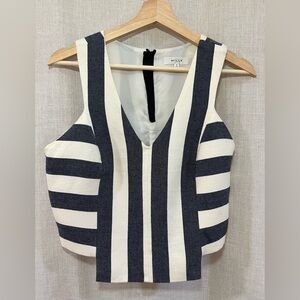 Milly Blue and Off White Striped Crop Top Size 4